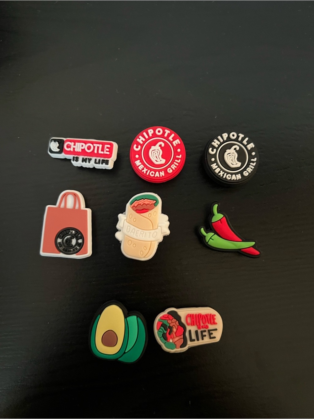 CROCS Kids Jibbitz Charms Pack - Red, Black, Green, Pink, Cream